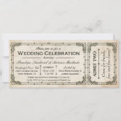 Vintage Wedding Ticket Uitnodigingen I (Voorkant)