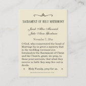 Vintage Wedding Traditionele katholieke Kaart Visitekaartje (Achterkant)