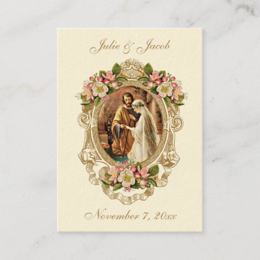 Vintage Wedding Traditionele katholieke Kaart Visitekaartje (Voorkant)