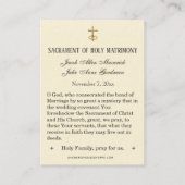 Vintage Wedding Traditionele katholieke Kaart Visitekaartje (Achterkant)