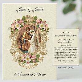 Vintage Wedding Traditionele katholieke Kaart Visitekaartje