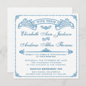 Vintage Wedding Uitnodiging (Voorkant / Achterkant)