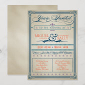 Vintage Wedding Uitnodiging (Voorkant / Achterkant)