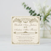 Vintage Wedding Uitnodiging (Staand voorkant)
