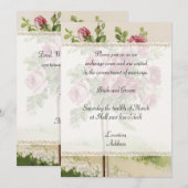 Vintage Wedding Uitnodiging (Voorkant / Achterkant)