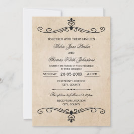 Vintage Wedding Uitnodiging