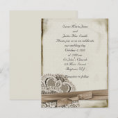 Vintage Wedding Uitnodiging (Voorkant / Achterkant)