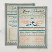 Vintage Wedding Uitnodiging (Voorkant / Achterkant)