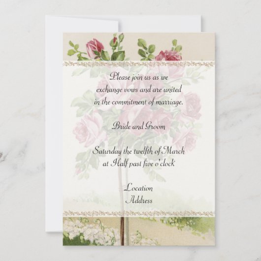 Vintage Wedding Uitnodiging (Voorkant)