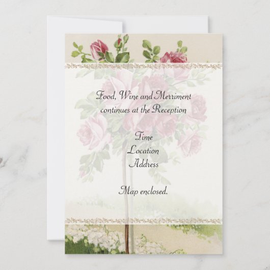 Vintage Wedding Uitnodiging (Achterkant)