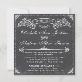 Vintage Wedding Uitnodiging (Voorkant)