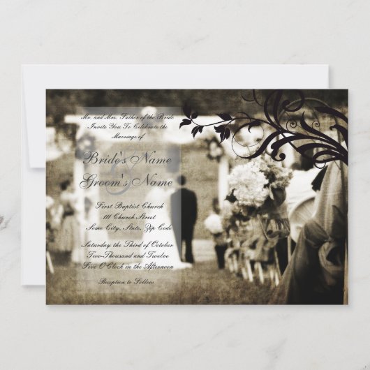Vintage Wedding Uitnodiging (Voorkant)