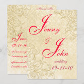 Vintage Wedding Uitnodiging (Voorkant / Achterkant)