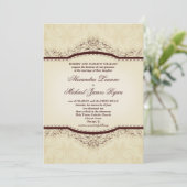 Vintage Wedding-uitnodigingen Kaart (Staand voorkant)