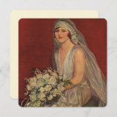 Vintage Wedding, Victoriaans Bride Bridal-portret (Voorkant / Achterkant)