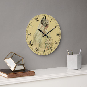 Vintage Wedding, Victoriaans Bride Bridal-portret Grote Klok