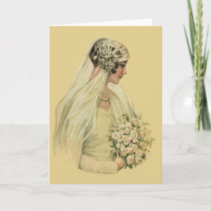 Vintage Wedding, Victoriaans Bride Bridal-portret Kaart