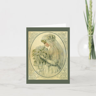 Vintage Wedding, Victoriaans Bride Bridal-portret Kaart