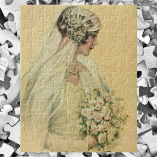 Vintage Wedding, Victoriaans Bride Bridal-portret Legpuzzel