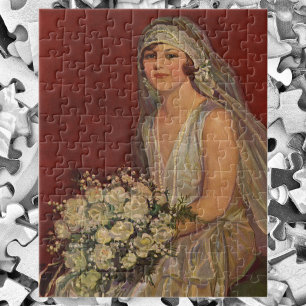 Vintage Wedding, Victoriaans Bride Bridal-portret Legpuzzel