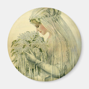 Vintage Wedding, Victoriaans Bride Bridal-portret Magneet