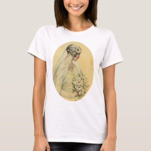 Vintage Wedding, Victoriaans Bride Bridal-portret T-shirt
