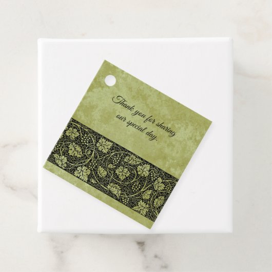 Vintage Wedding, Victoriaans druivenbladeren Bedankjes Labels (In situ)