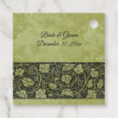 Vintage Wedding, Victoriaans druivenbladeren Bedankjes Labels (Achterkant)