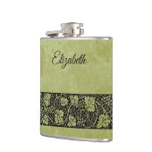 Vintage Wedding, Victoriaans druivenbladeren Heupfles (Links)