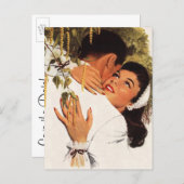 Vintage Wedding Voorstel Hug, sparen de Datum Aankondigingskaart (Voorkant / Achterkant)
