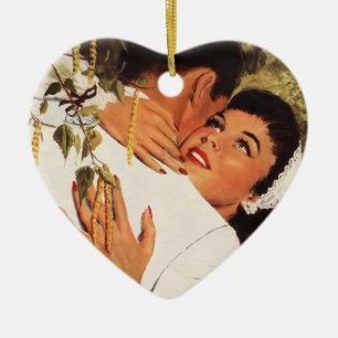 Vintage Wedding Voorstel, Love and Romance Keramisch Ornament
