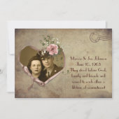 Vintage Wedding Vow Renewal Foto Briefkaart (Voorkant)