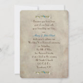 Vintage Wedding Vow Renewal lijst Kaart (Achterkant)