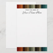 Vintage Wedding, Warm Autumn Stripes Pattern Briefpapier (Voorkant / Achterkant)