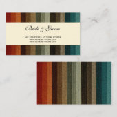 Vintage Wedding, Warm Autumn Stripes Pattern Informatiekaartje (Voorkant / Achterkant)