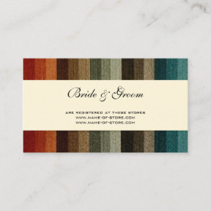 Vintage Wedding, Warm Autumn Stripes Pattern Informatiekaartje
