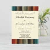 Vintage Wedding, Warm Autumn Stripes Pattern Kaart (Staand voorkant)