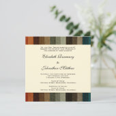 Vintage Wedding, Warm Autumn Stripes Pattern Kaart (Staand voorkant)