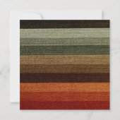 Vintage Wedding, Warm Autumn Stripes Pattern Kaart (Achterkant)