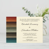 Vintage Wedding, Warm Autumn Stripes Pattern Kaart (Staand voorkant)