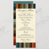 Vintage Wedding, Warm Autumn Stripes Pattern Menu (Voorkant / Achterkant)