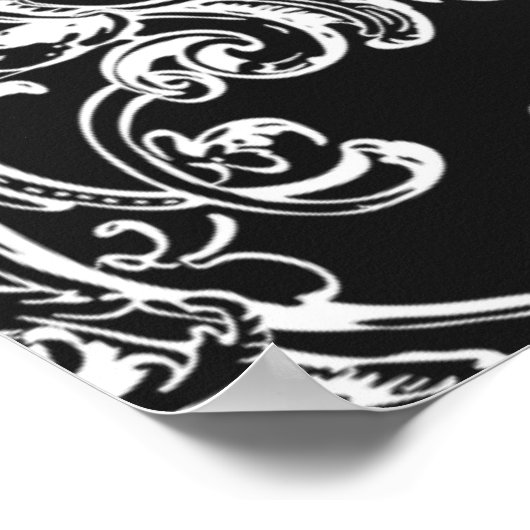 Vintage weduwenkaart 2 zwart poster (Hoek)