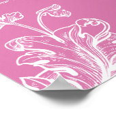 Vintage weduwenkaart Draait roze Poster (Hoek)