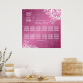 Vintage weduwenkaart Draait roze Poster (Keuken)