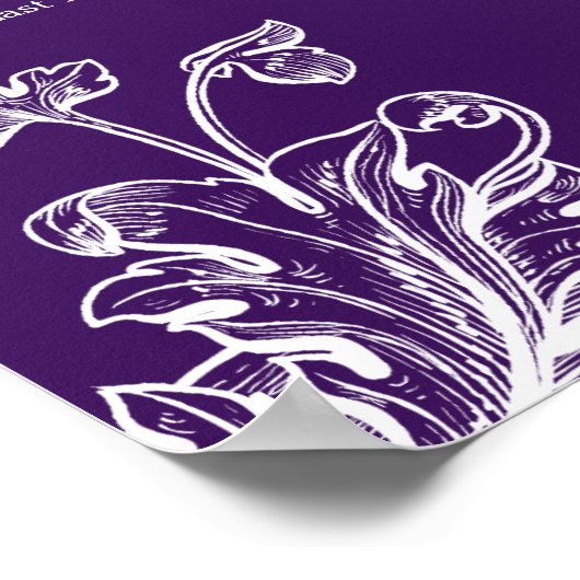 Vintage weduwenkaart Paars Poster (Hoek)