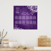 Vintage weduwenkaart Paars Poster (Keuken)