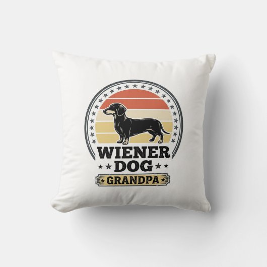 Vintage Weense Hond Opa Dachshund Shirt Ontwerp_ Kussen (Voorkant)