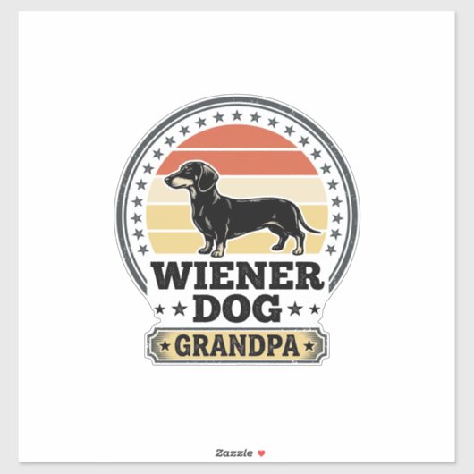 Vintage Weense Hond Opa Dachshund Shirt Ontwerp_ Sticker (Vel)