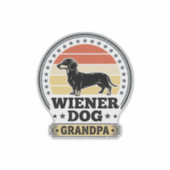 Vintage Weense Hond Opa Dachshund Shirt Ontwerp_ Sticker (Voorkant)