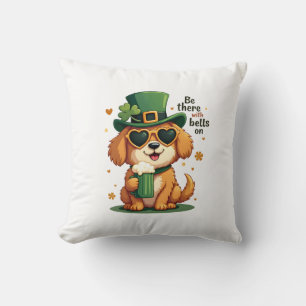 Vintage Wees Er Bij Met Bellen Aan Hond St. Patric Kussen